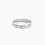 Alliance Multi Facettes Diamantee Or Blanc - Alliances Unisex | Histoire d&rsquo;Or