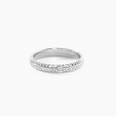 Alliance Multi Facettes Diamantee Or Blanc