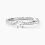 Bague Solitaire Hemera Or Blanc Diamant - Bagues solitaires Femme | Histoire d&rsquo;Or