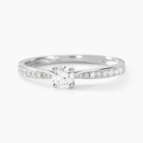 Bague Solitaire Hemera Or Blanc Diamant - Bagues solitaires Femme | Histoire d&rsquo;Or