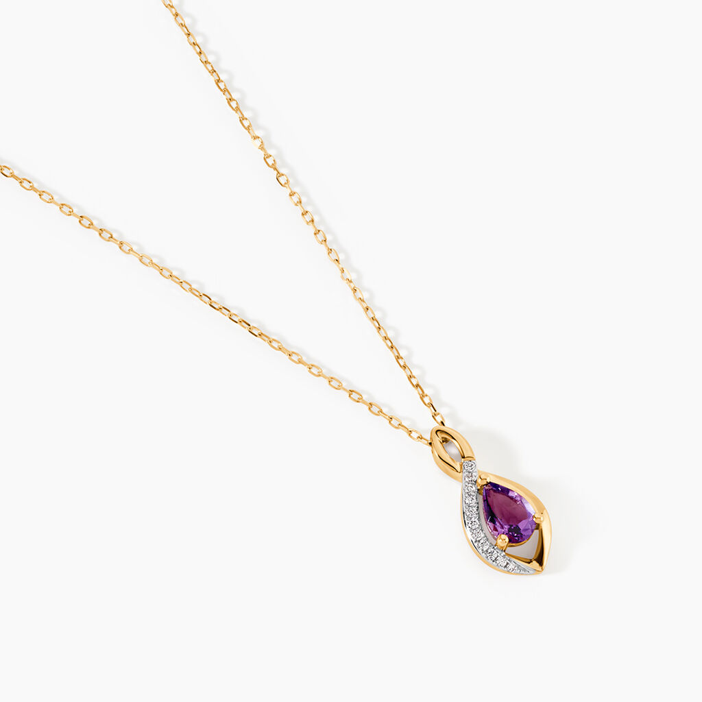 Collier Dalil Or Jaune Amethyste Oxyde - Colliers Femme | Histoire d&rsquo;Or
