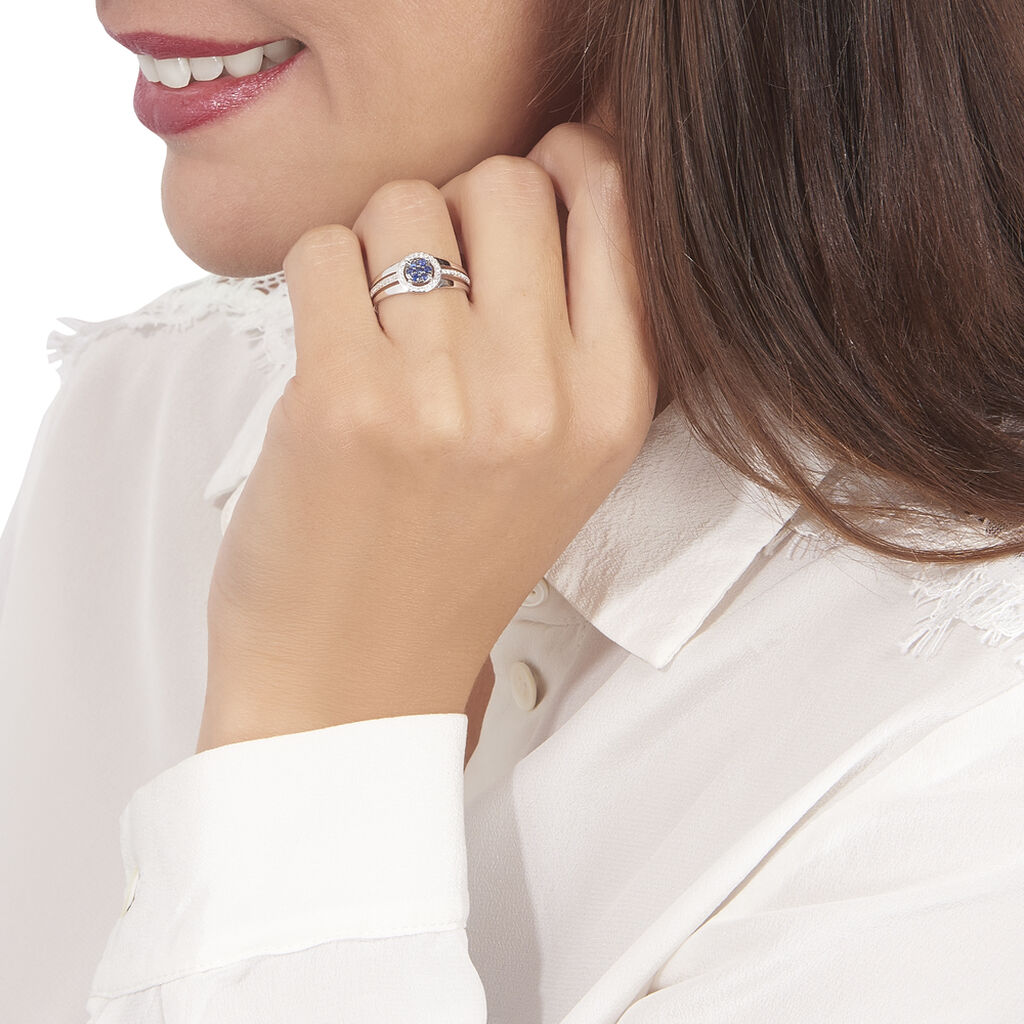 Bague Lise-laure Or Blanc Saphir Et Diamant - Bagues avec pierre Femme | Histoire d’Or