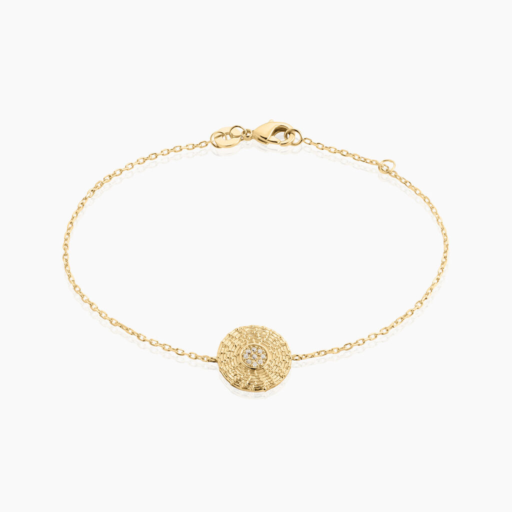 Bracelet Nanna Plaque Or Jaune Oxyde De Zirconium - Bracelets Femme | Histoire d’Or