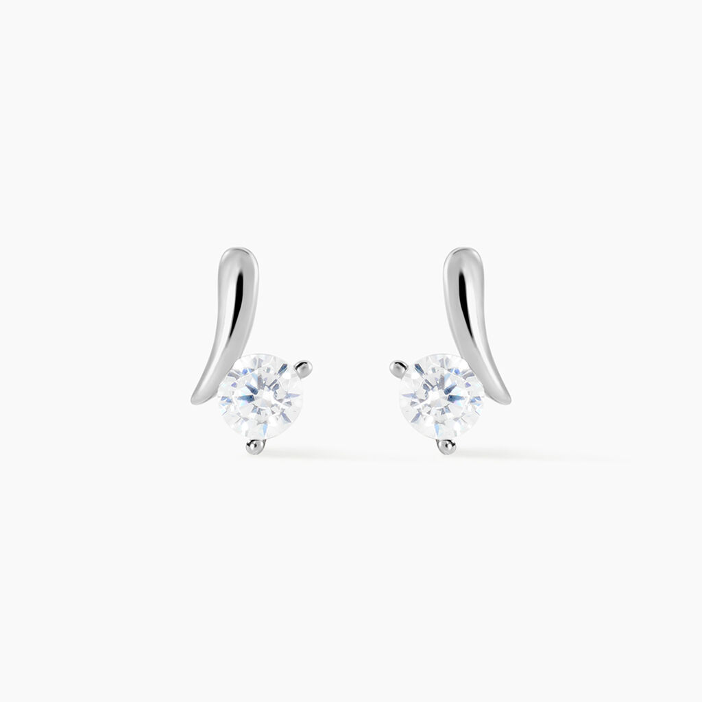 Boucles D'oreilles Pendantes April Argent Blanc Oxyde De Zirconium - Boucles d'oreilles fantaisie Femme | Histoire d’Or