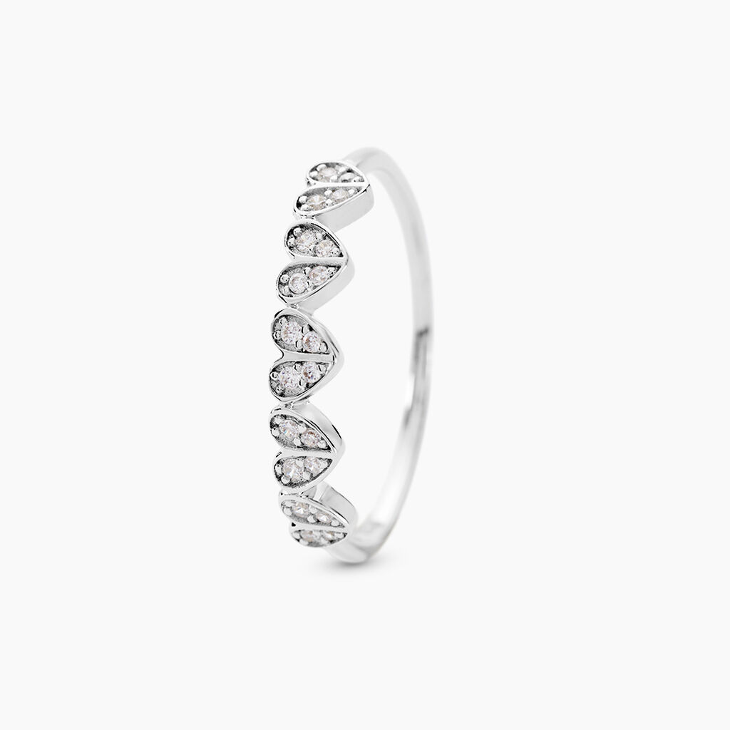 Bague Declaration Argent Blanc Oxyde De Zirconium - Bagues avec pierre Femme | Histoire d’Or