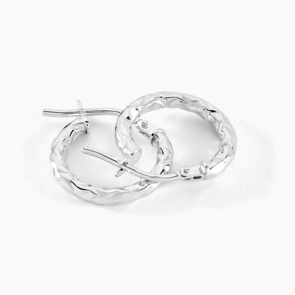 Créoles Cayla Or Blanc - Boucles d'oreilles créoles Femme | Histoire d’Or