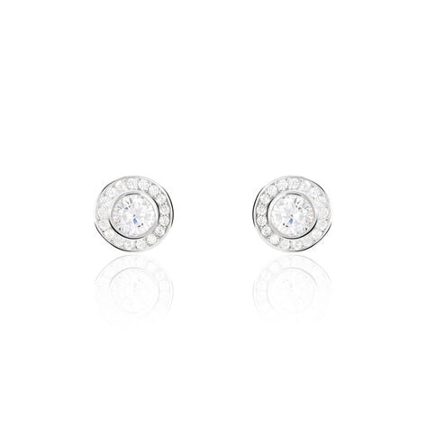 Boucles D'oreilles Puces Marquise Argent Blanc Oxyde De Zirconium - Boucles d'oreilles fantaisie Femme | Histoire d’Or