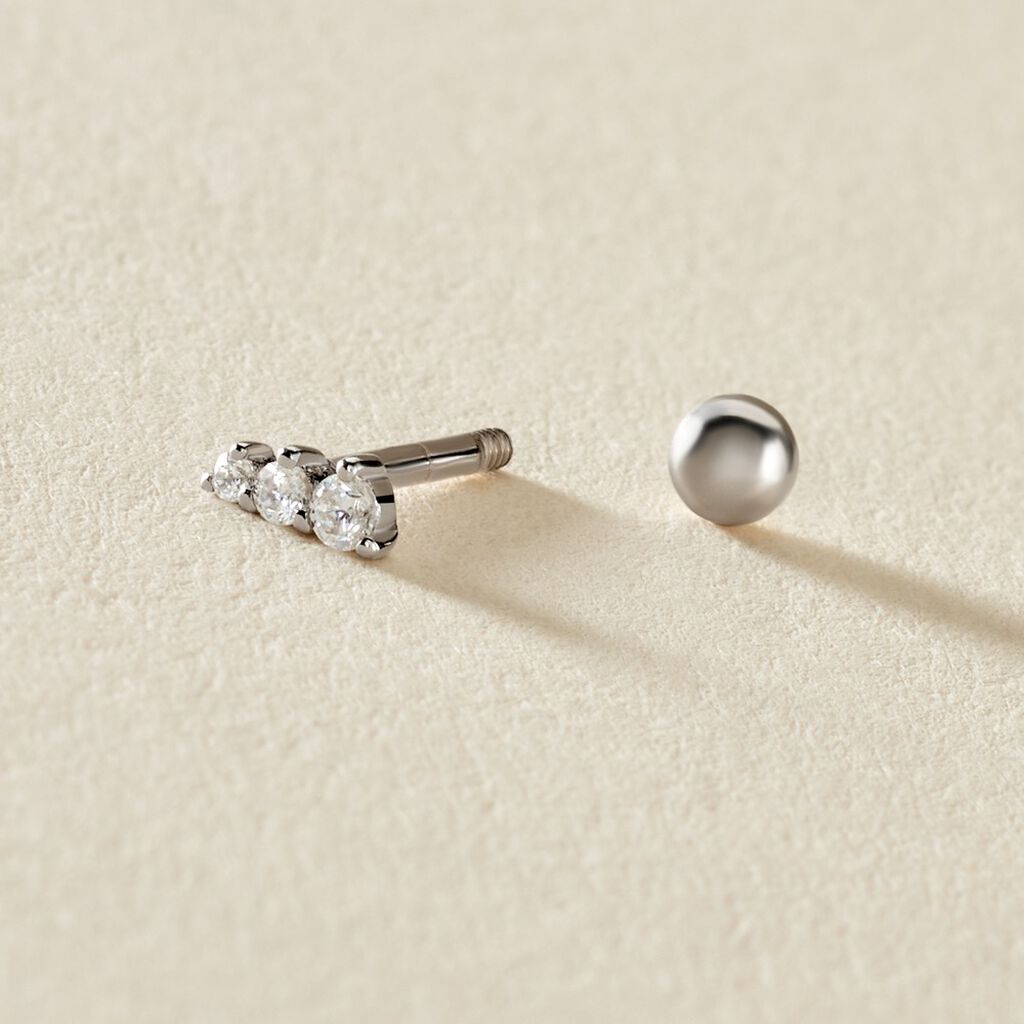 Piercing D'oreille Unitaire Delphie Argent Blanc Oxyde De Zirconium - Boucles d'oreilles fantaisie Femme | Histoire d&rsquo;Or