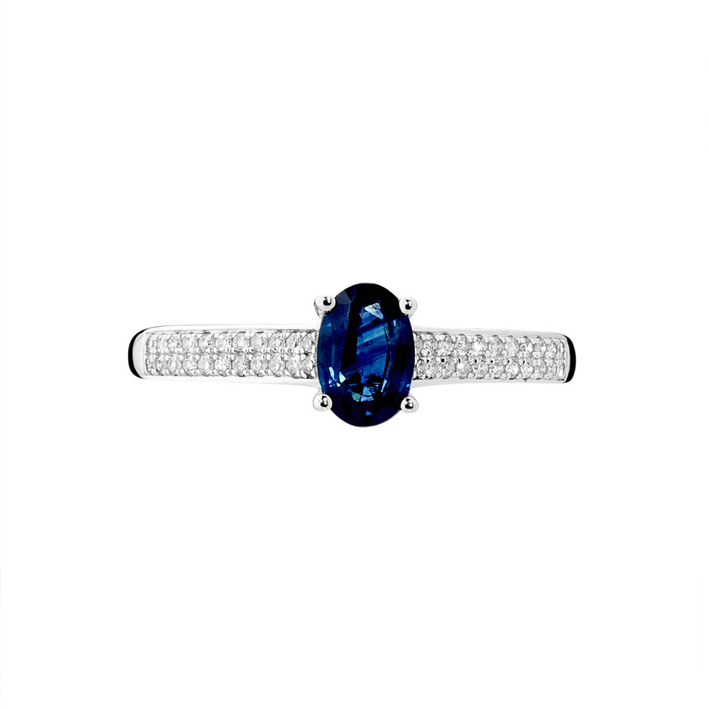 Bague Crista Or Blanc Saphir Et Diamant - Bagues solitaires Femme | Histoire d’Or