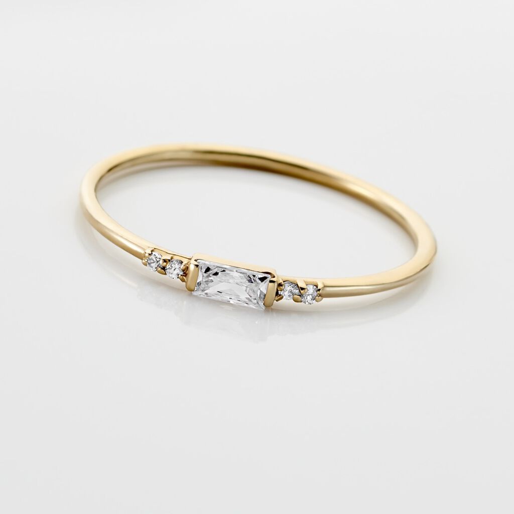 Bague Solitaire Or Jaune Sentimentale Oxyde De Zirconium - Bagues solitaires Femme | Histoire d’Or