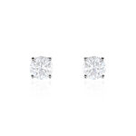 Boucles D'oreilles Puces 4 Griffes Or Blanc Diamant Synthetique - Clous d'oreilles Femme | Histoire d&rsquo;Or