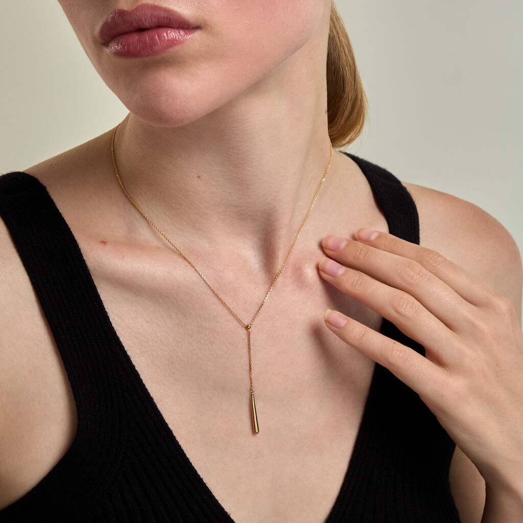 Collier Elodi Argent Dor&eacute; A L'Or 750/1000 - Bijoux sans pierre Femme | Histoire d&rsquo;Or