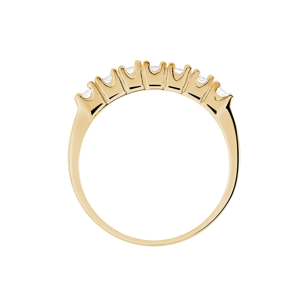 Bague Isee Plaqu&eacute; Or Jaune Oxyde De Zirconium - Bagues avec pierre Femme | Histoire d&rsquo;Or