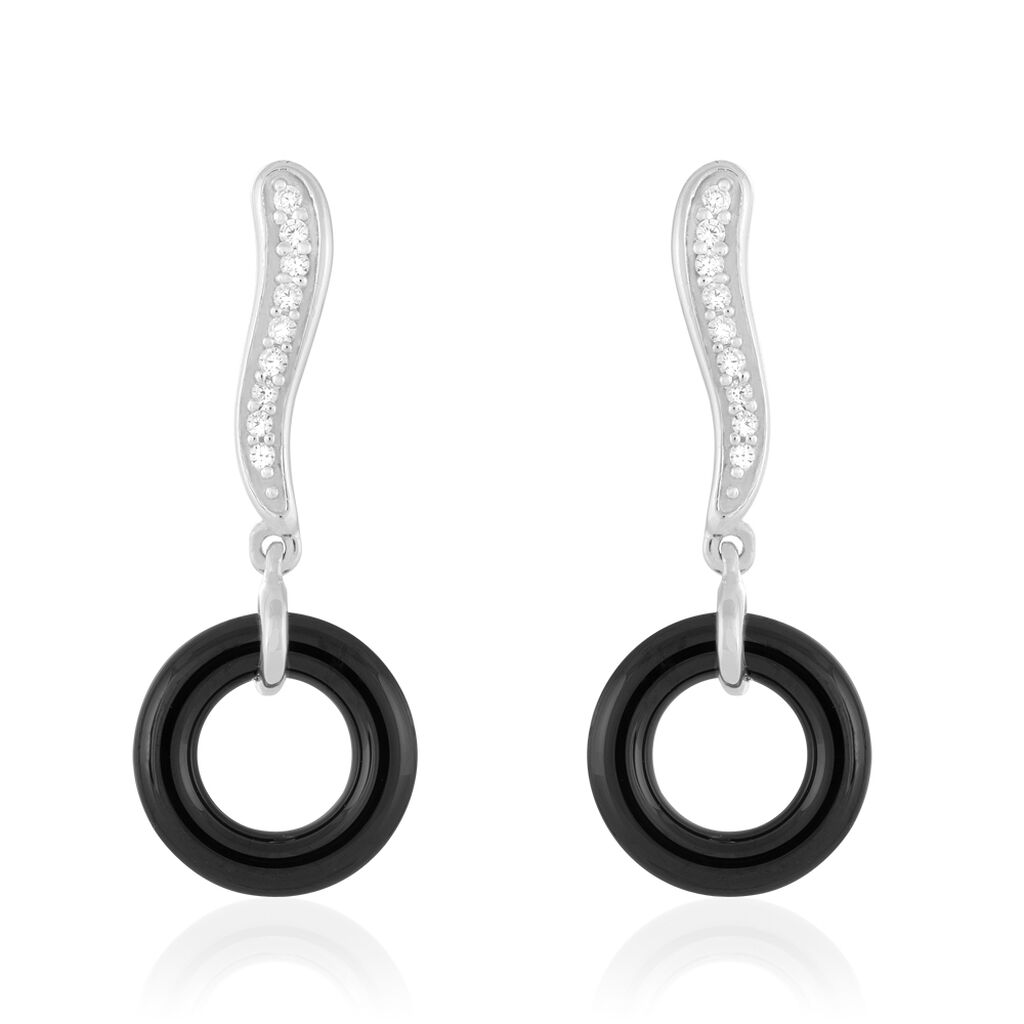 Boucles D'oreilles Pendantes Delphinia Argent Blanc Oxyde De Zirconium - Boucles d'oreilles fantaisie Femme | Histoire d’Or