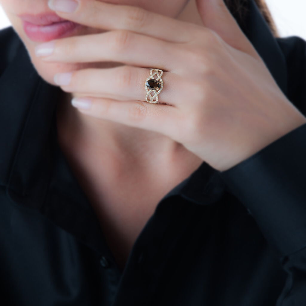 Bague Tina Or Jaune Quartz Et Diamant - Bagues solitaires Femme | Histoire d’Or