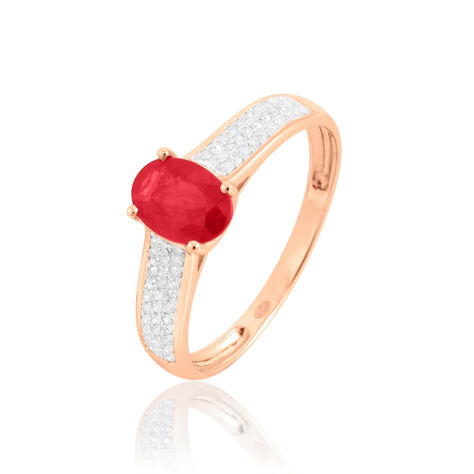 Bague Crista Or Rose Rubis Et Diamant - Bagues solitaires Femme | Histoire d’Or