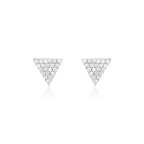 Boucles D'oreilles Puces Brendana Argent Blanc Oxyde De Zirconium - Boucles d'oreilles fantaisie Femme | Histoire d’Or