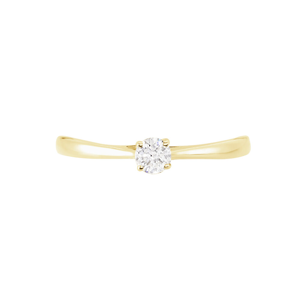 Bague Solitaire Or Jaune Fiona Diamant Synthetique - Bagues solitaires Femme | Histoire d’Or