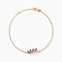 Bracelet Tiara Or Jaune Améthyste Oxyde De Zirconium