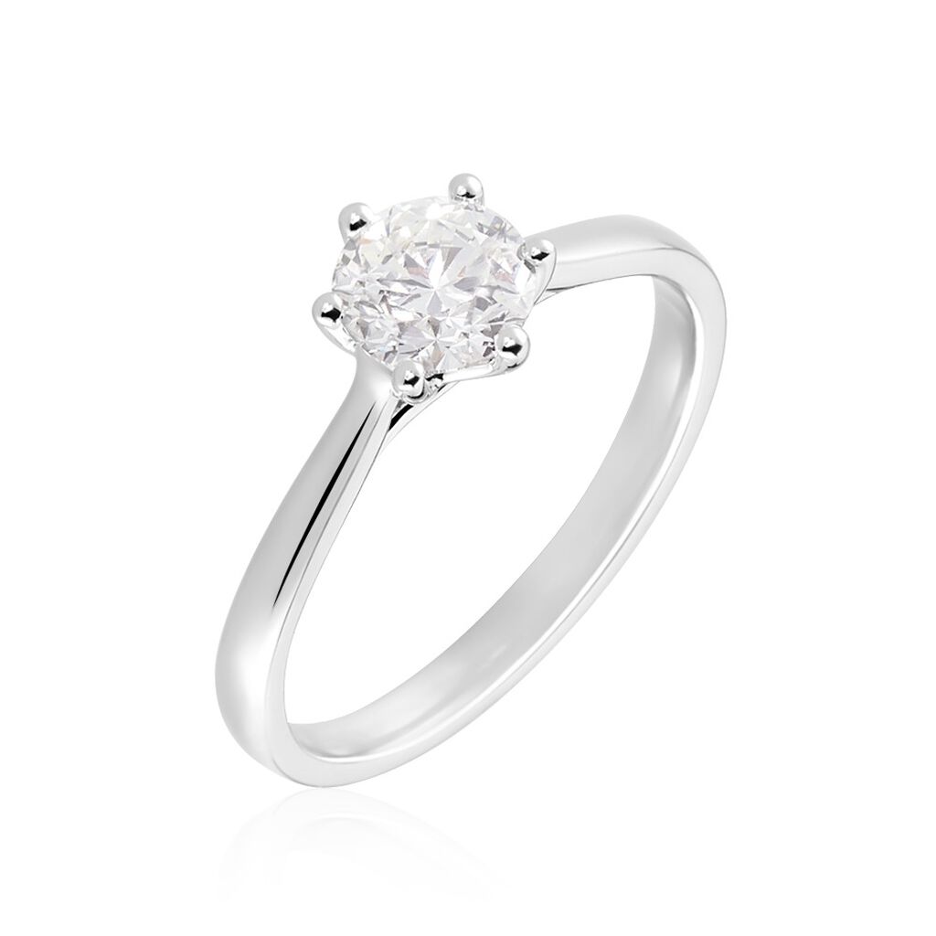 Bague Solitaire Athena Or Blanc Diamant - Bagues solitaires Femme | Histoire d’Or
