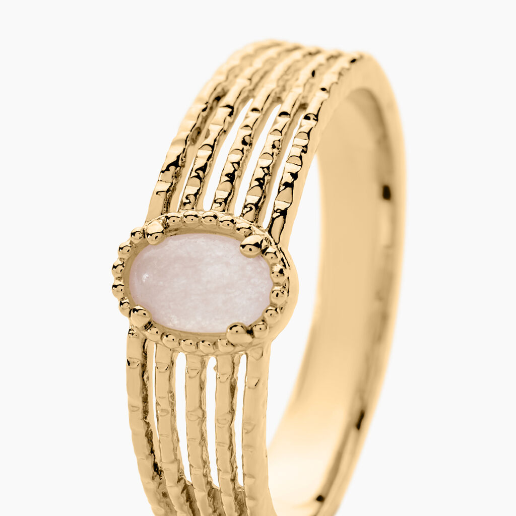 Bague Ensoleill&eacute;e Plaqu&eacute; Or Jaune Quartz - Bagues solitaires Femme | Histoire d&rsquo;Or