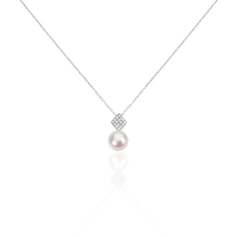 Collier Shirine Argent Blanc Perle De Culture Et Oxyde De Zirconium - Colliers fantaisie Femme | Histoire d’Or