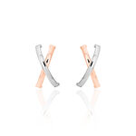 Cr&eacute;oles Bleona Croisees Or Bicolore - Boucles d'oreilles cr&eacute;oles Femme | Histoire d&rsquo;Or