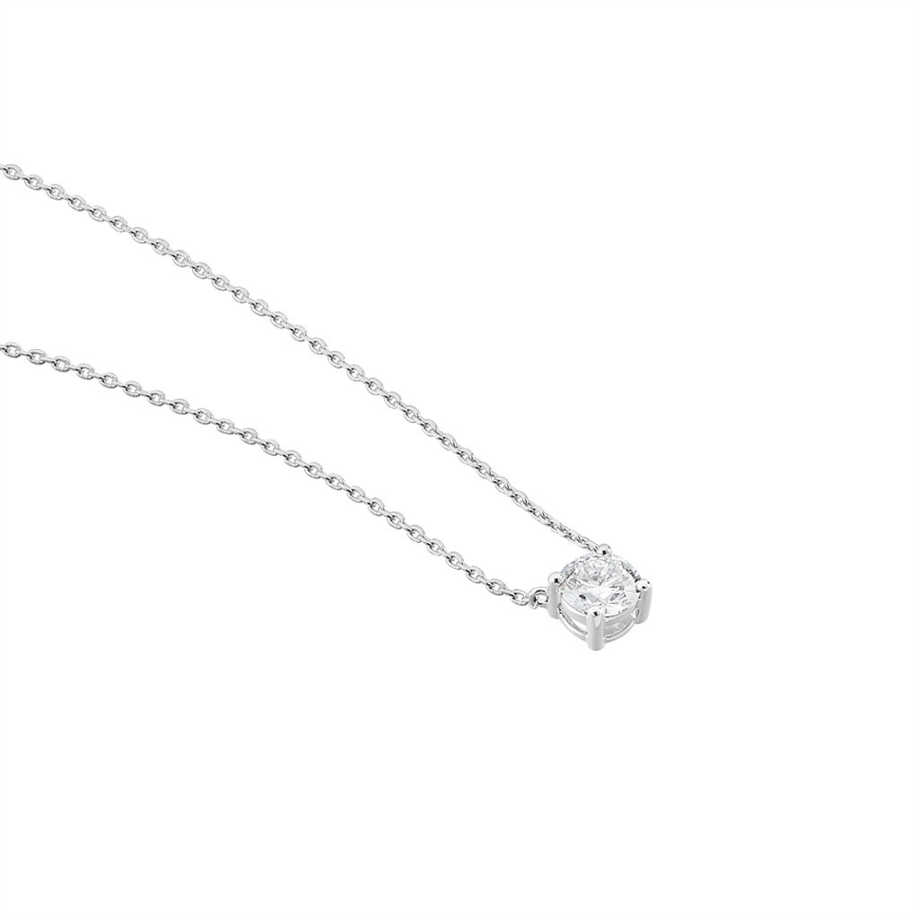Collier Collection Victoria Or Blanc Diamant Synthetique - Colliers Femme | Histoire d’Or
