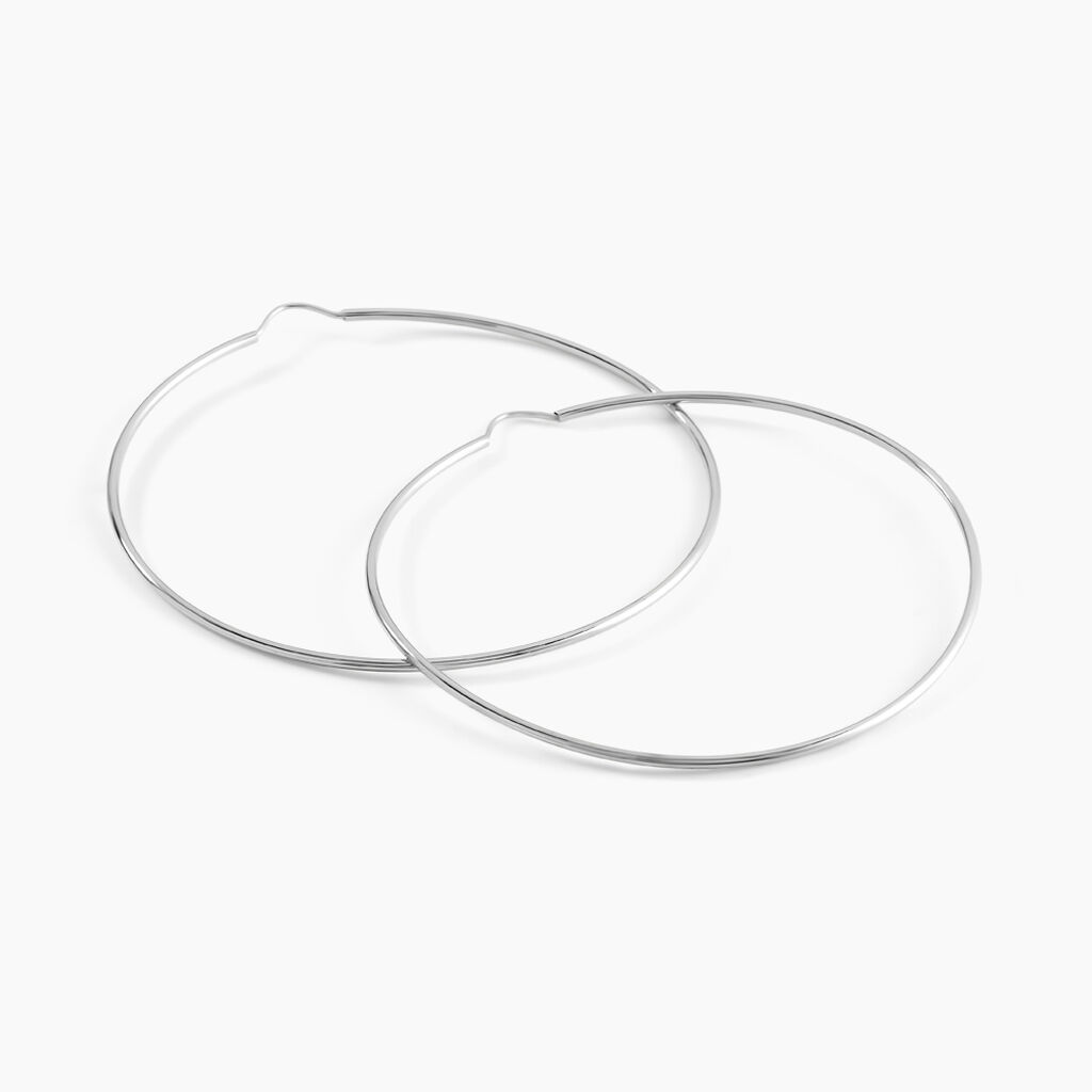 Créoles Dominae Or Blanc - Boucles d'oreilles créoles Femme | Histoire d’Or