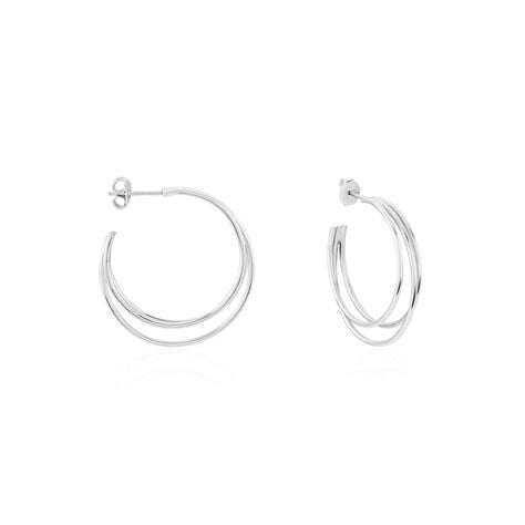 Cr&eacute;oles Argent Blanc Jukka - Boucles d'oreilles cr&eacute;oles Femme | Histoire d&rsquo;Or