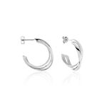 Demi-cr&eacute;oles Argent Blanc Laureat Oxydes De Zirconium - Boucles d'oreilles cr&eacute;oles Femme | Histoire d&rsquo;Or