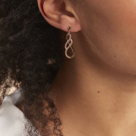Boucles D'oreilles Pendantes Rajah Plaqué Or Jaune Oxyde De Zirconium - Boucles d'oreilles pendantes Femme | Histoire d’Or
