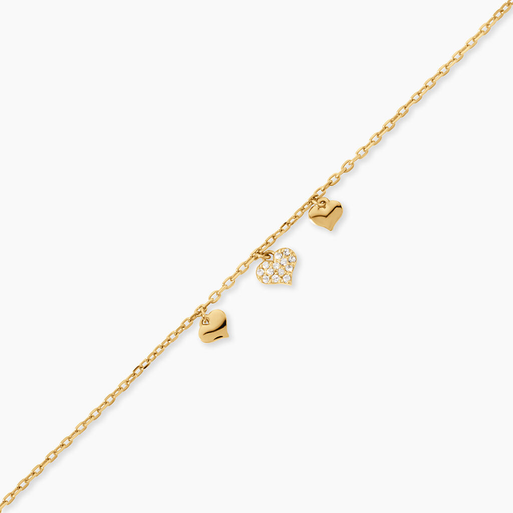 Bracelet Cheri Argent Dor&eacute; A L'Or 750/1000 Oxyde De Zirconium - Bracelets Femme | Histoire d&rsquo;Or