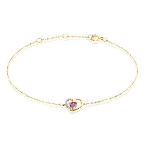 Bracelet Eliana Or Jaune Améthyste Oxyde De Zirconium - Bracelets Femme | Histoire d’Or