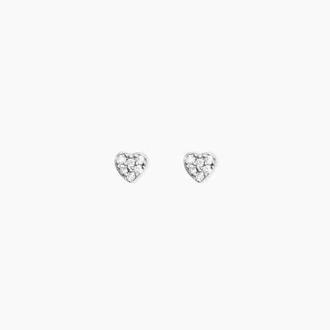 Boucles D'oreilles Puces Ziya Argent Blanc Oxyde De Zirconium - Boucles d'oreilles fantaisie Femme | Histoire d&rsquo;Or