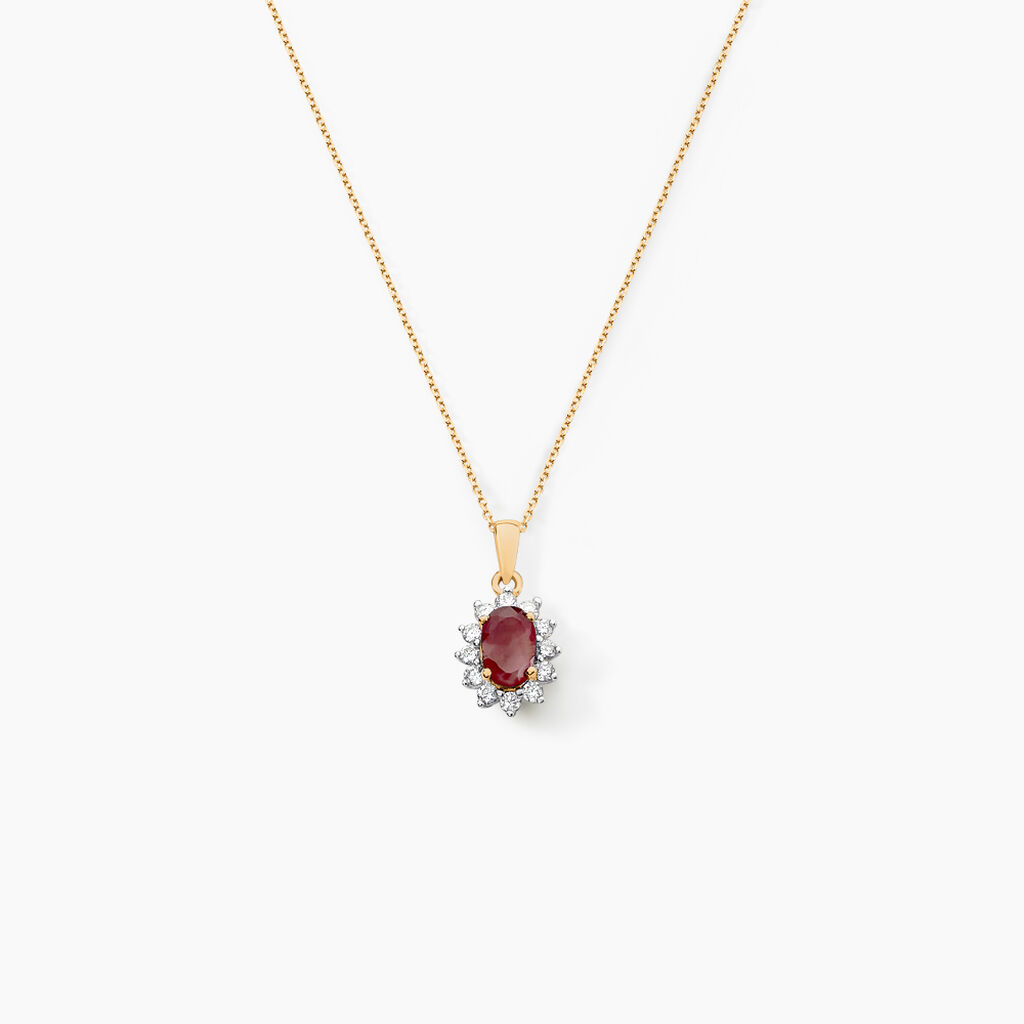 Pendentif Vladimir Or Jaune Rubis Diamants - Pendentifs Femme | Histoire d&rsquo;Or
