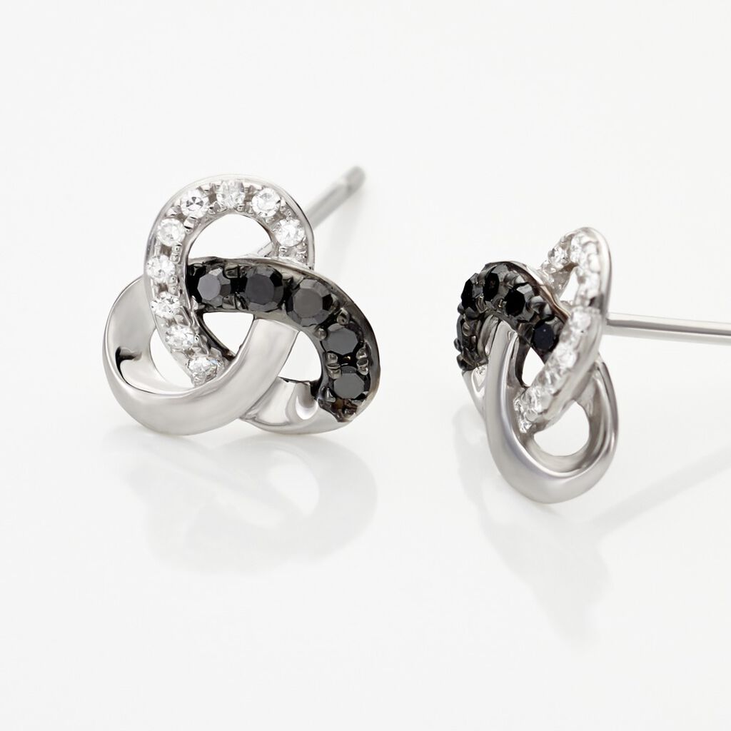 Boucles D'oreilles Puces Constellation Or Blanc Diamant - Clous d'oreilles Femme | Histoire d&rsquo;Or