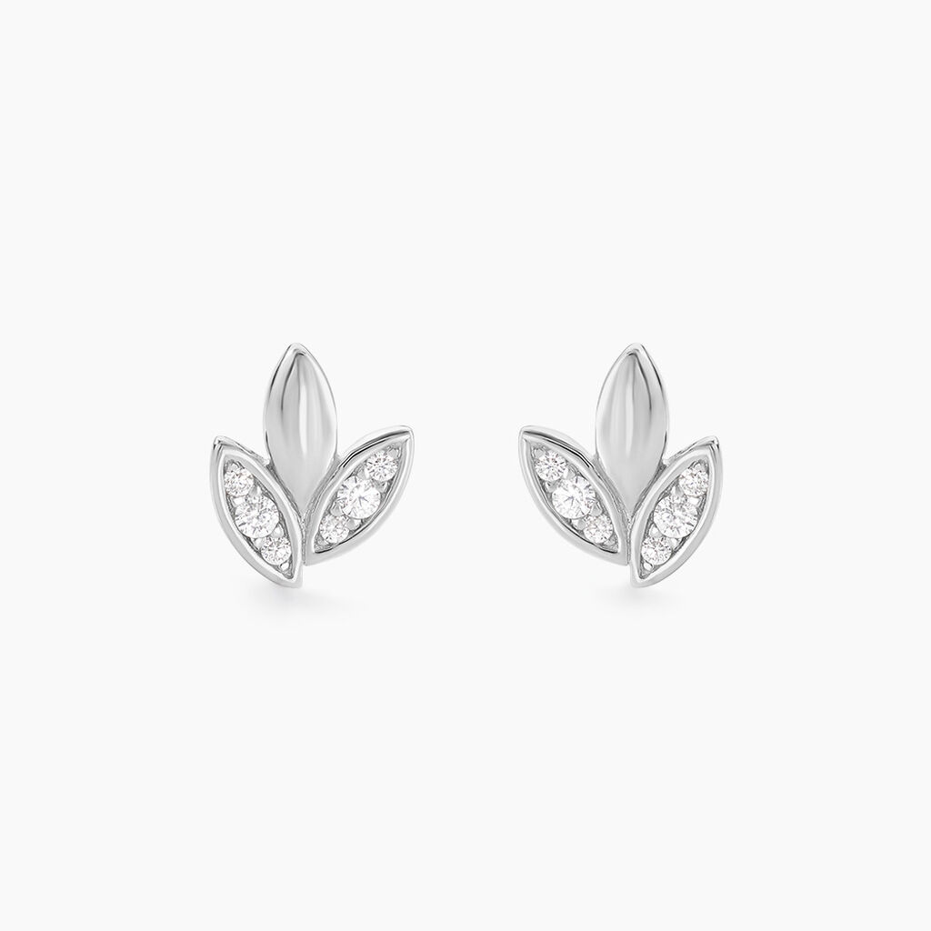 Boucles D'oreilles Puces Tihana Argent Blanc Oxyde De Zirconium - Boucles d'oreilles fantaisie Femme | Histoire d&rsquo;Or