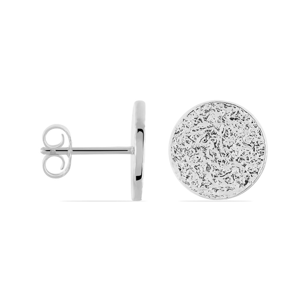 Boucles D'oreilles Puces Blanka Argent Blanc - Boucles d'oreilles fantaisie Femme | Histoire d’Or