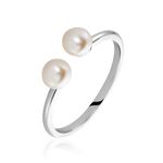 Bague Ull Argent Blanc Perle De Culture - Bagues avec pierre Femme | Histoire d&rsquo;Or