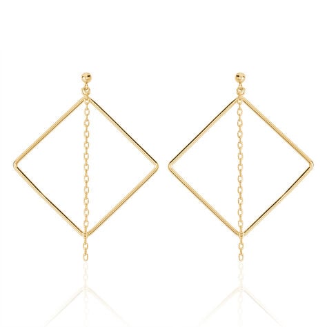 Boucles D'oreilles Pendantes Idoia Plaqu&eacute; Or Jaune - Boucles d'oreilles fantaisie Femme | Histoire d&rsquo;Or