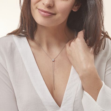 Collier Erika Argent Blanc Oxyde De Zirconium - Colliers fantaisie Femme | Histoire d’Or