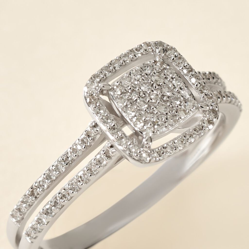 Bague Collection 1986 Or Blanc Diamant - Bagues avec pierre Femme | Histoire d’Or