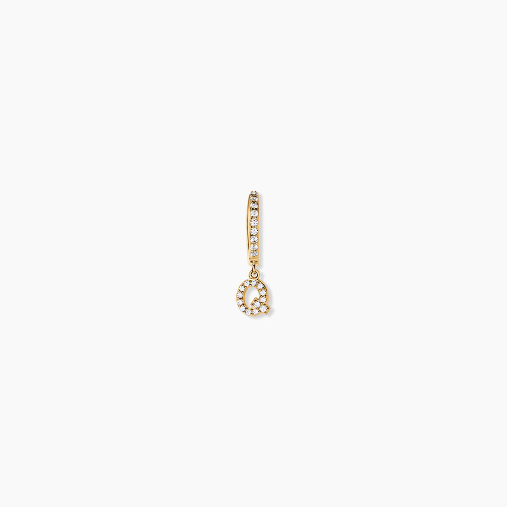 Cr&eacute;ole Unitaire L&eacute;ria Or Jaune Oxydes De Zirconium - Boucles d'oreilles empierr&eacute;es Femme | Histoire d&rsquo;Or