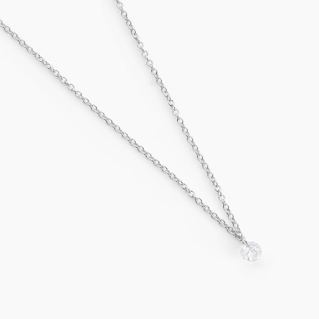 Collier Court Argent Blanc Constantin Oxyde De Zirconium - Ras de cou Femme | Histoire d&rsquo;Or