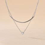 Collier Ruth Argent Blanc Oxyde De Zirconium - Colliers doubles et triples cha&icirc;nes Femme | Histoire d&rsquo;Or
