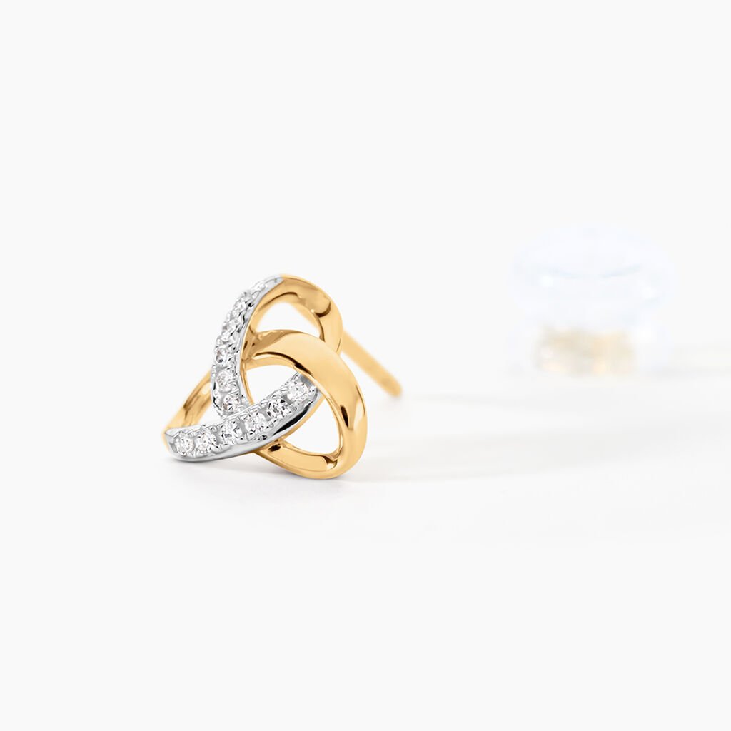 Boucles D'oreilles Puces Constellation Or Jaune Diamant - Clous d'oreilles Femme | Histoire d&rsquo;Or