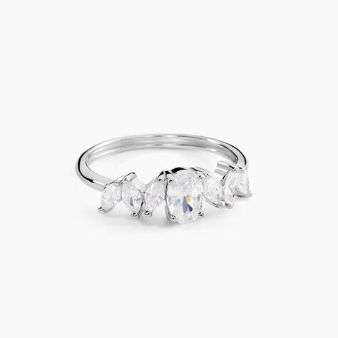 Bague Eclat D'Aurore Argent Blanc Oxyde De Zirconium - Bagues solitaires Femme | Histoire d&rsquo;Or