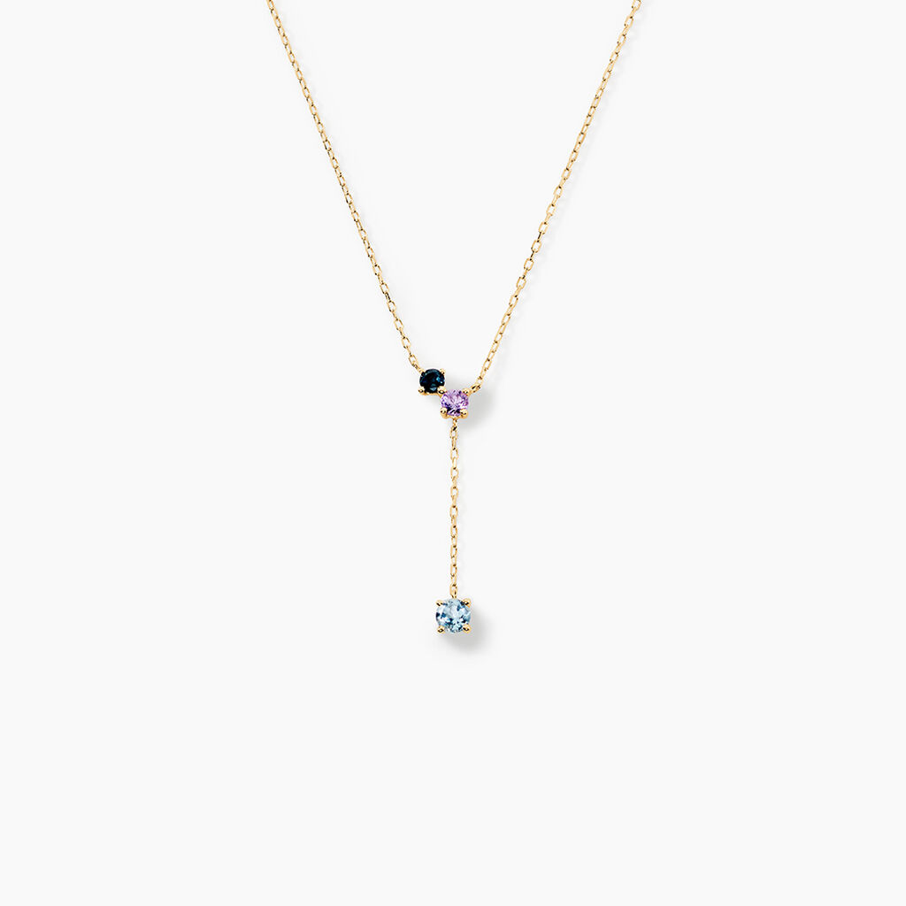 Collier Amaranta Or Jaune Topaze Am&eacute;thyste - Colliers Femme | Histoire d&rsquo;Or