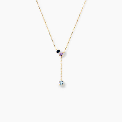 Collier Amaranta Or Jaune Topaze Am&eacute;thyste - Colliers Femme | Histoire d&rsquo;Or